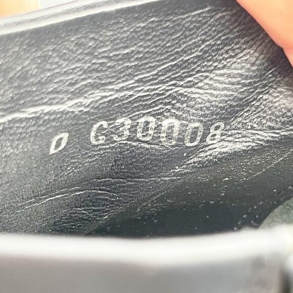 Chanel EU 38 Navy Leather Ankle Boots Patent Cap Toe Chain Platform Booties - Picture 13 of 14